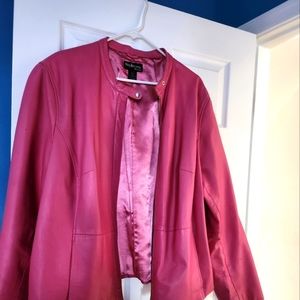 Pink real soft leather jacket like new